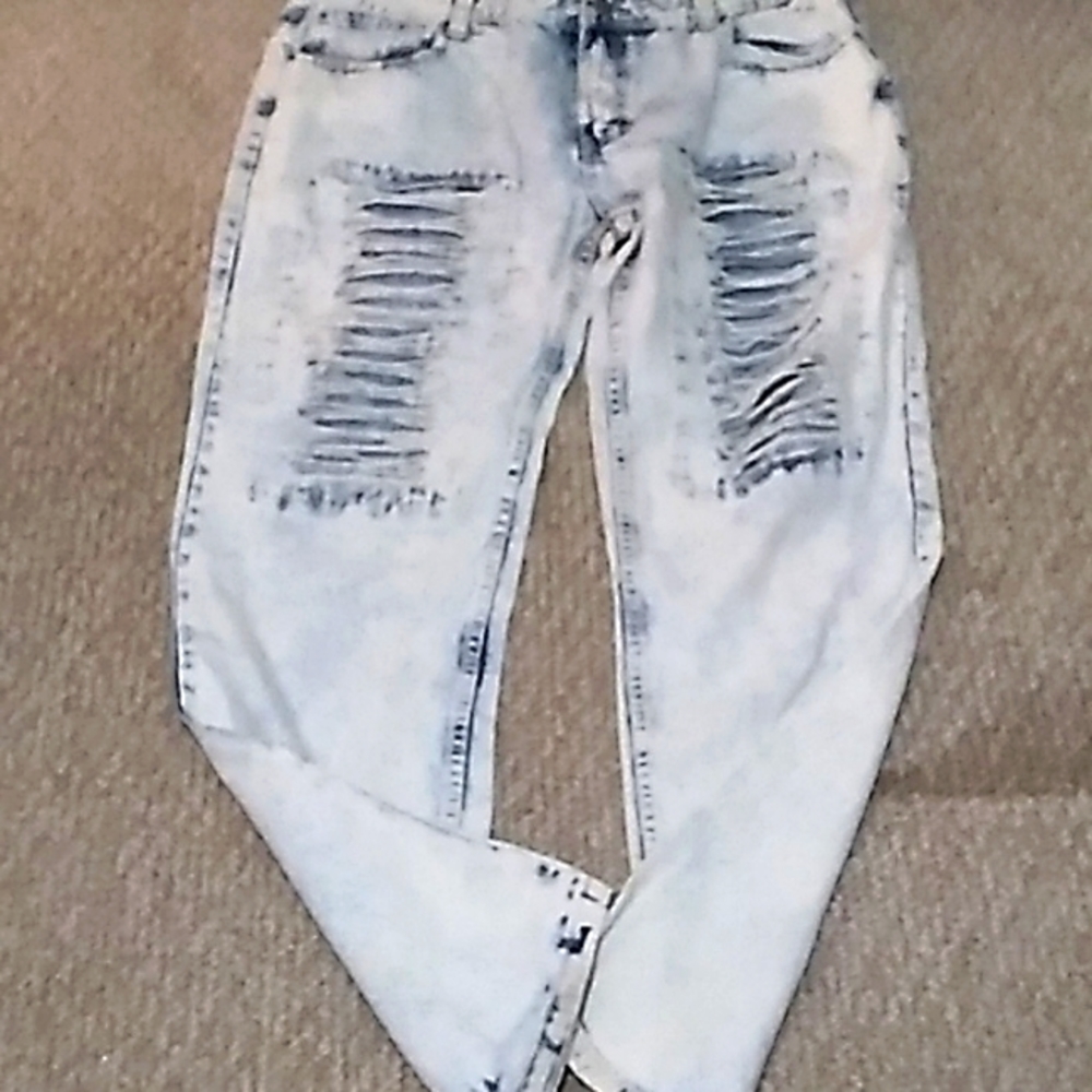 Contender Acid Wash Distressed Jeans